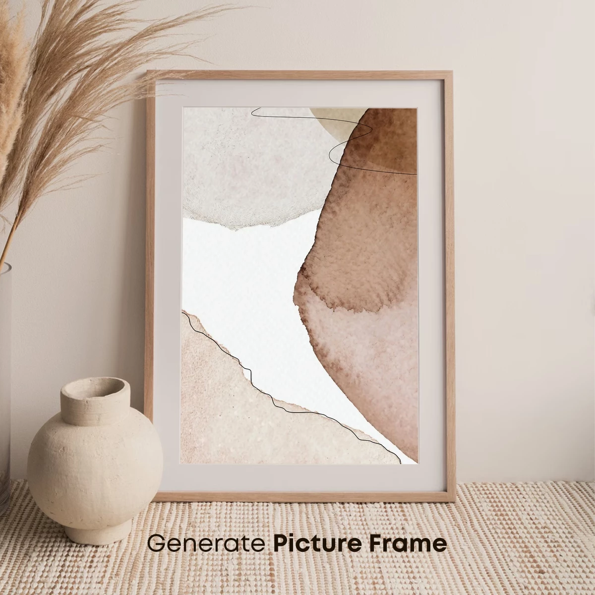 Abstract Watercolor Fusion: Earthy Tones and Flowing Lines - Image 7