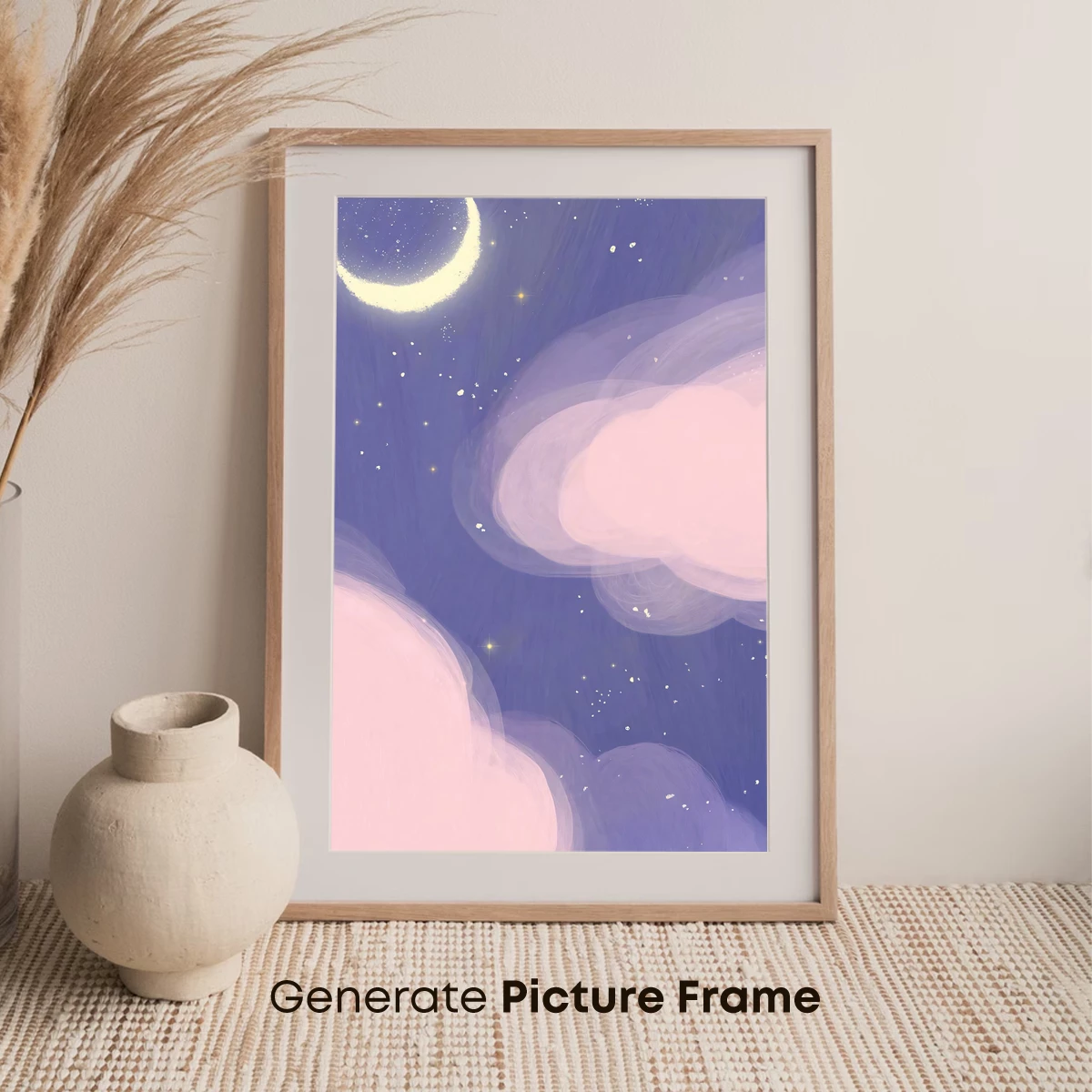 Dreamy Crescent Moon and Pastel Clouds - Image 7