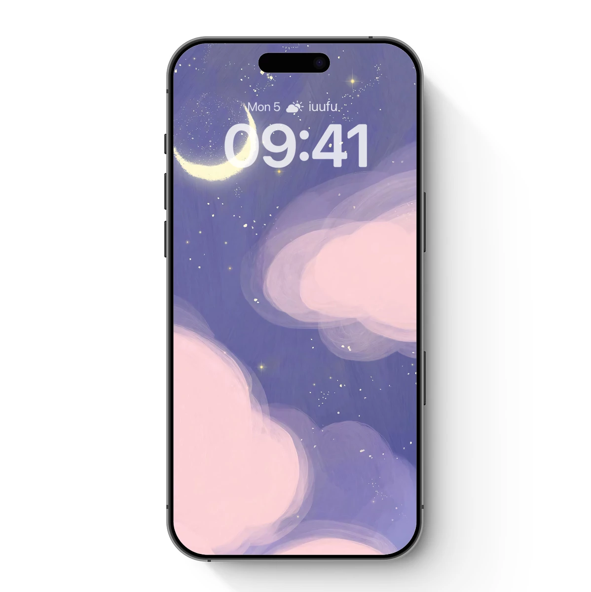 Dreamy Crescent Moon and Pastel Clouds