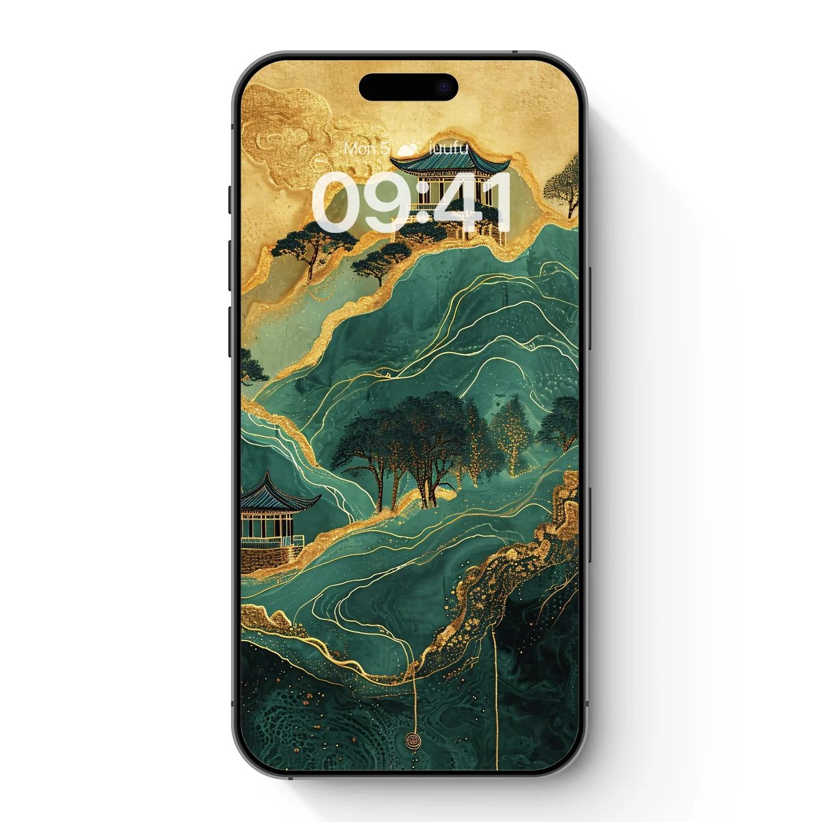 Golden Pavilion in Dreamy Jade Mountains Golden Pavilion in Dreamy Jade Mountains