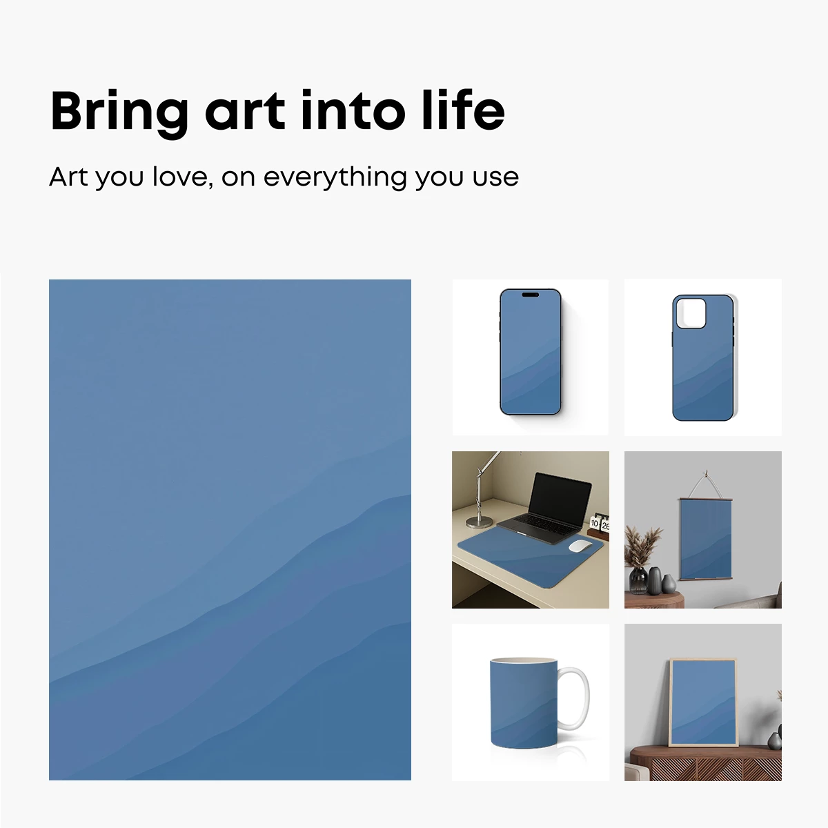 Blue Horizon Layers: A Minimalist Mountain Symphony - Image 2