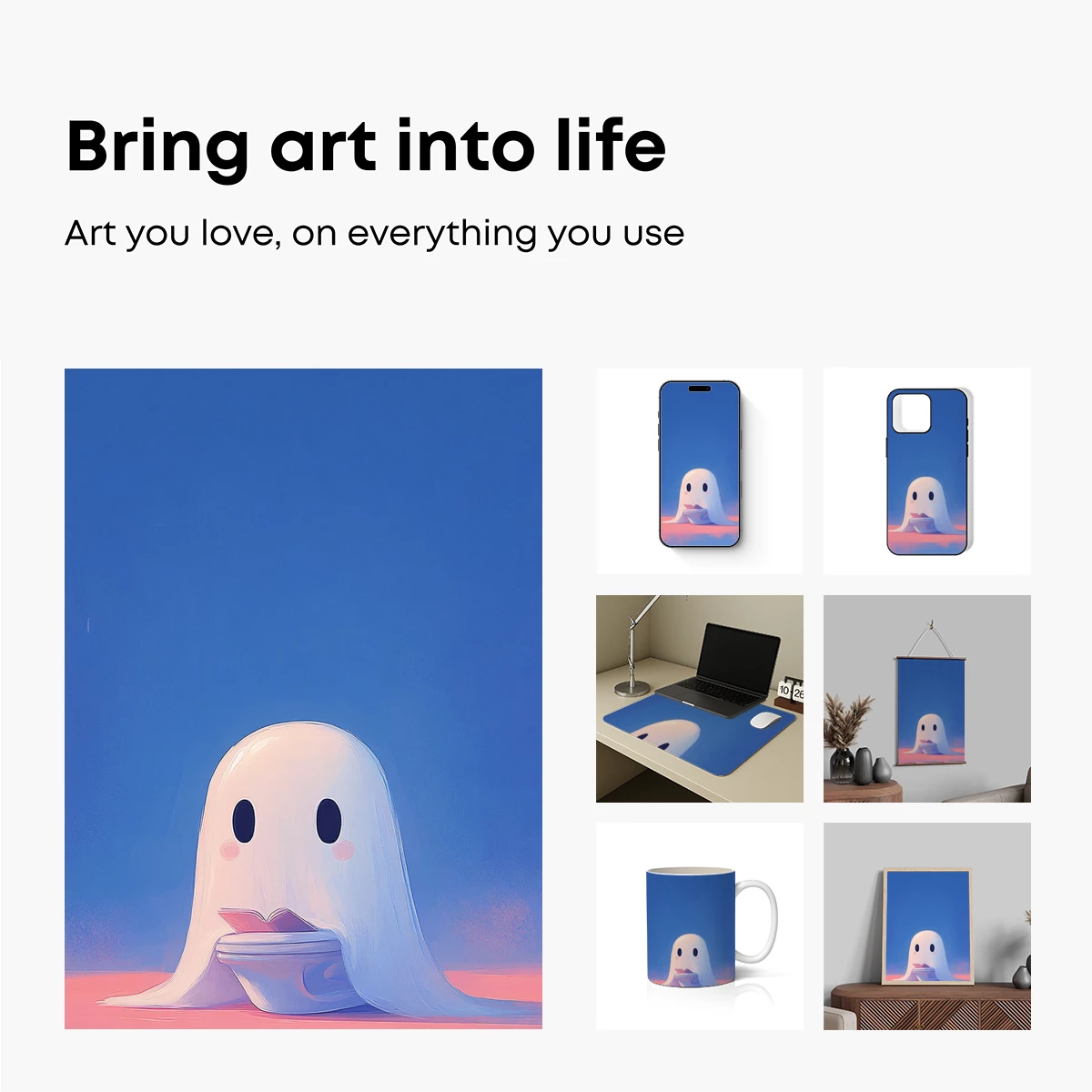 Ghostly Reader in Pastel Twilight - Image 2