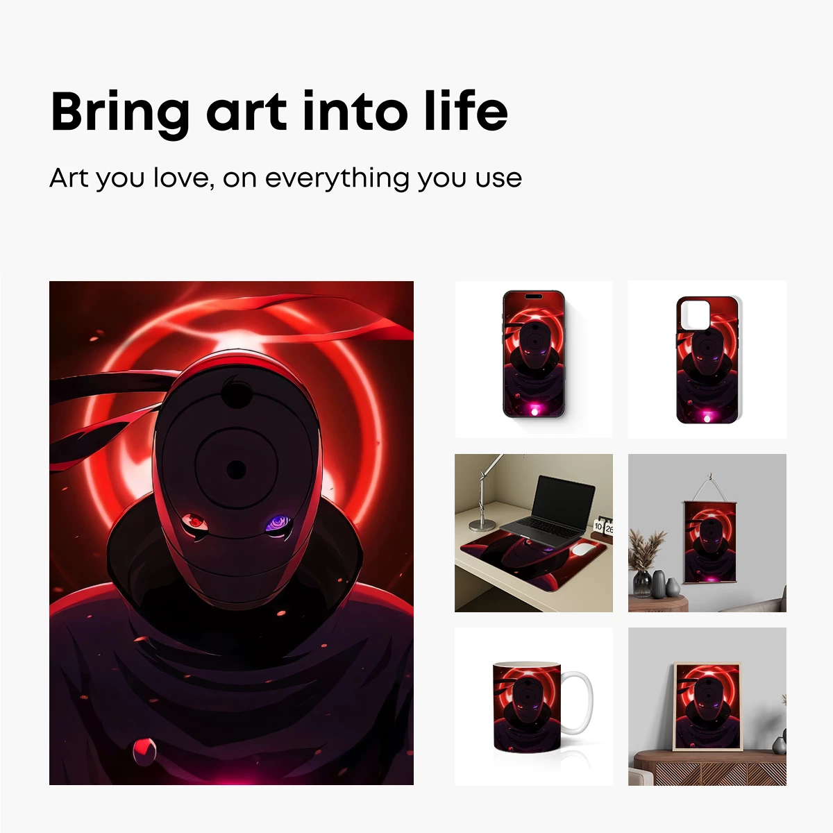Eternal Sharingan: Mystic Warrior in Crimson Aura - Image 2