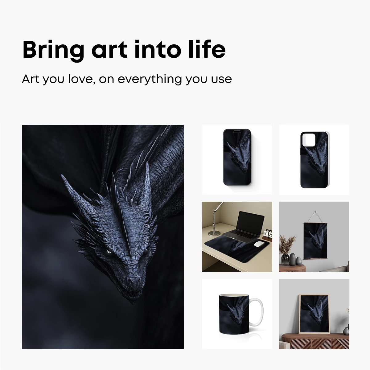 Dark Dragon's Gaze: Gothic Fantasy Artistry - Image 2