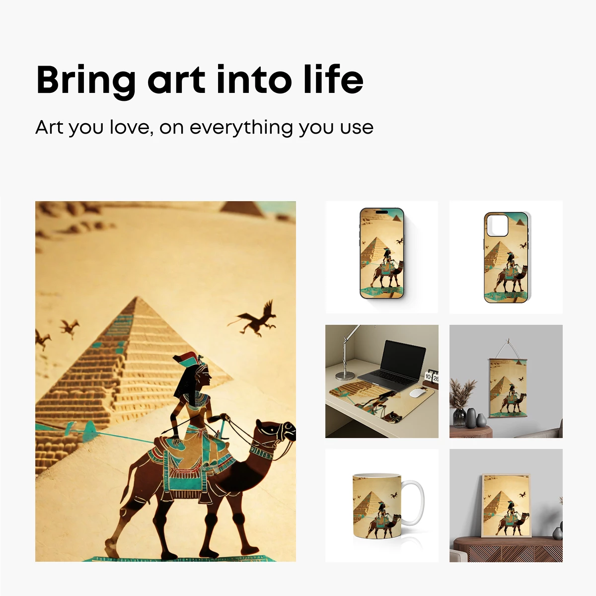 Desert Odyssey: Camel Rider by Pyramids - Image 2