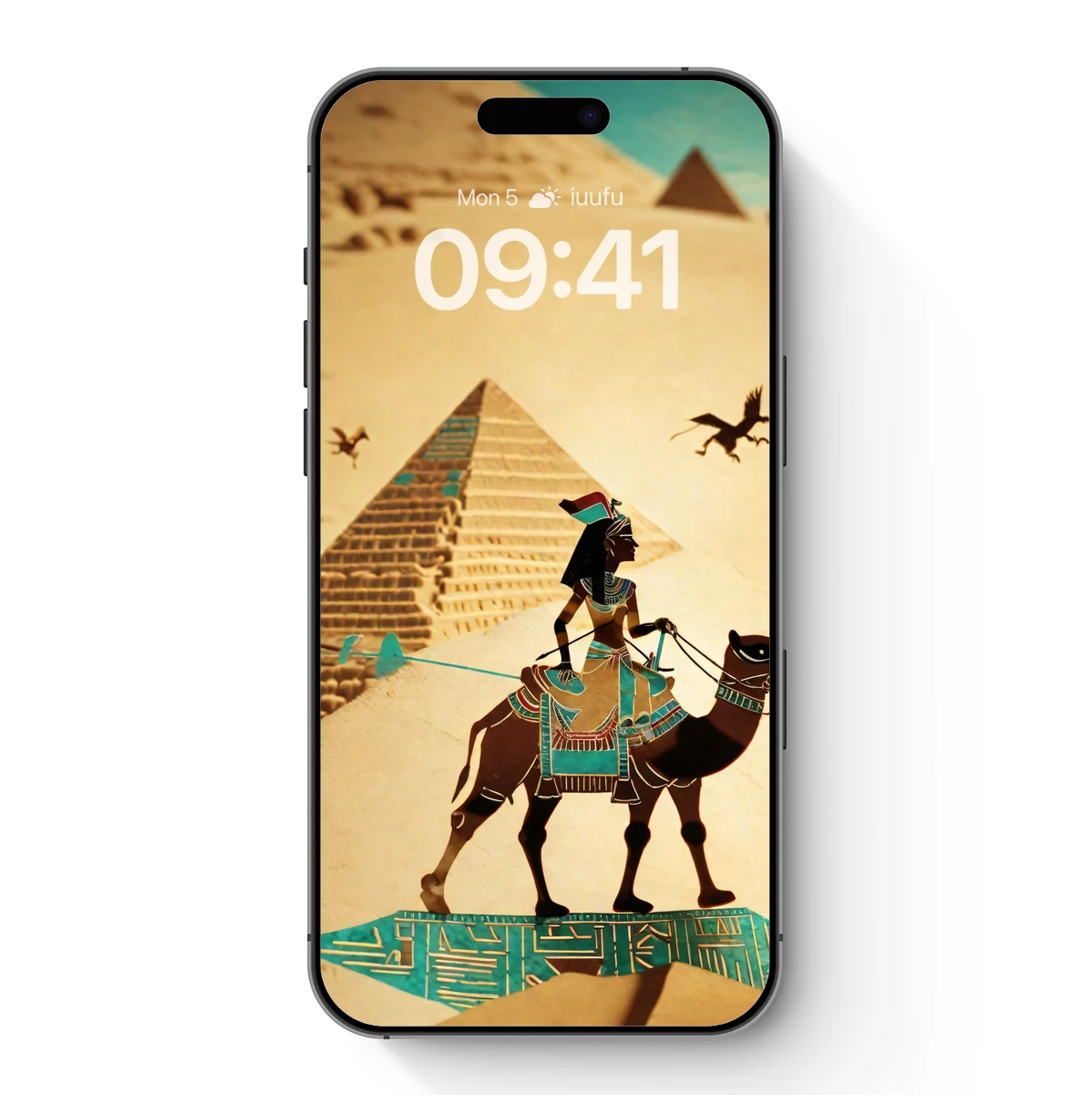 Desert Odyssey: Camel Rider by Pyramids