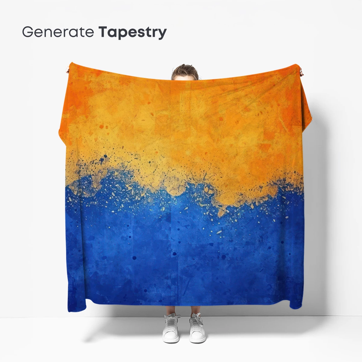 Abstract Sunset Fusion: Orange and Blue Harmony - Image 5