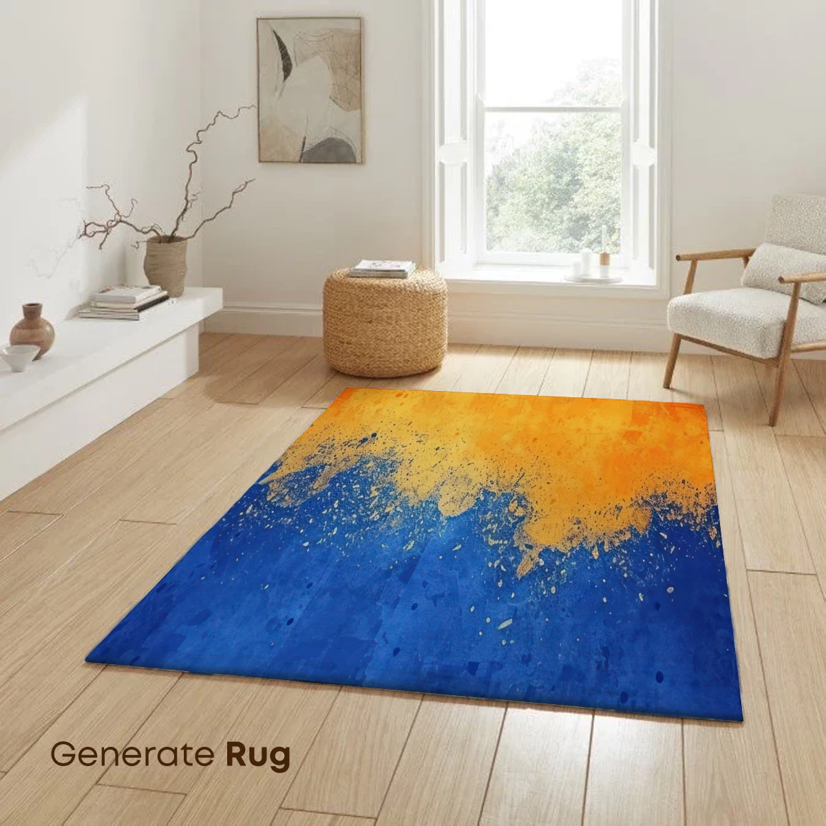 Abstract Sunset Fusion: Orange and Blue Harmony - Image 6