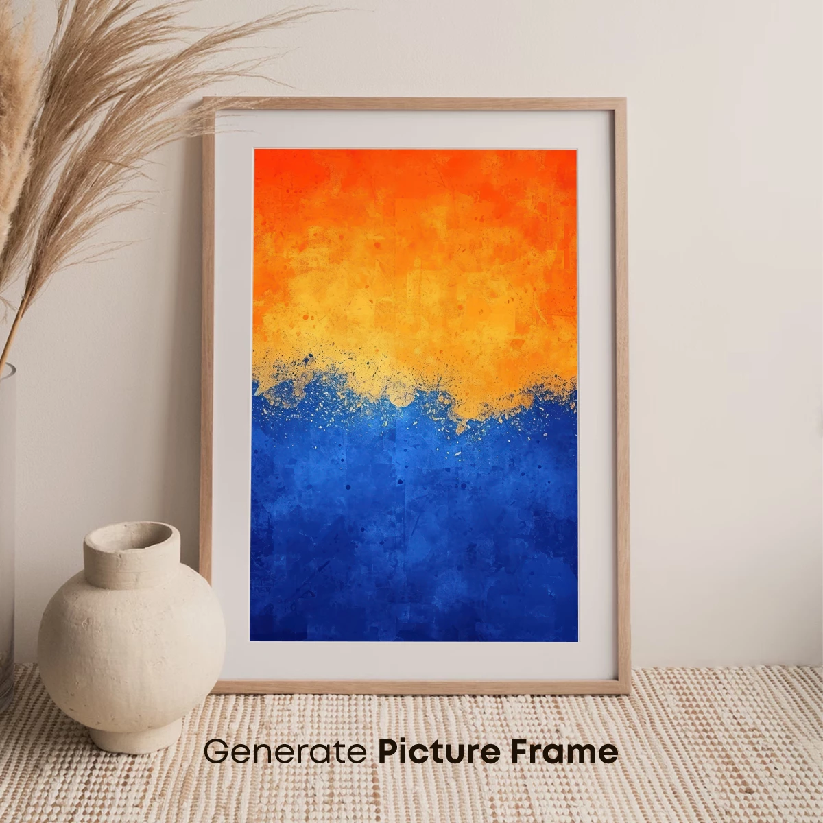 Abstract Sunset Fusion: Orange and Blue Harmony - Image 7