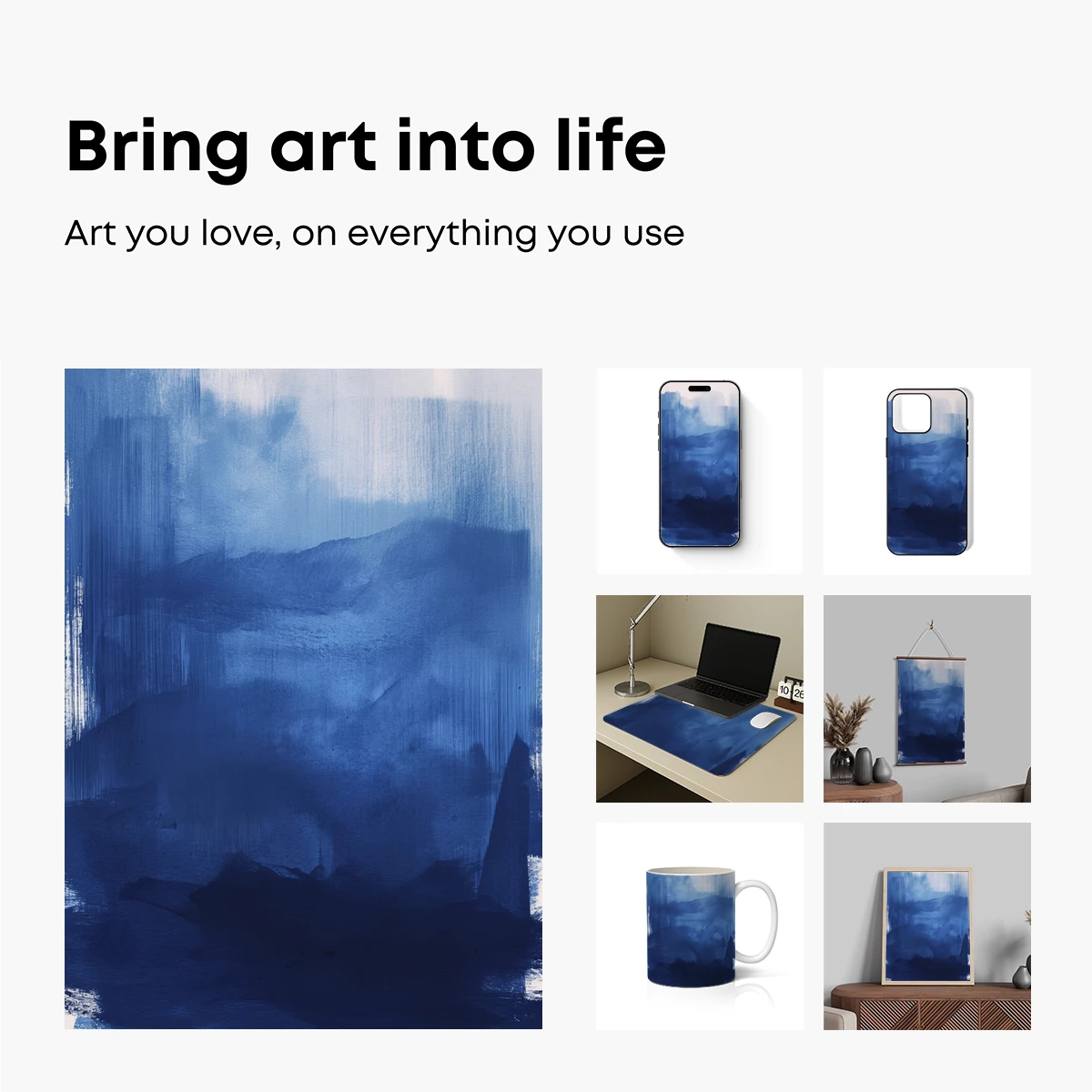 Blue Abyss: Abstract Brushstroke Depths - Image 2