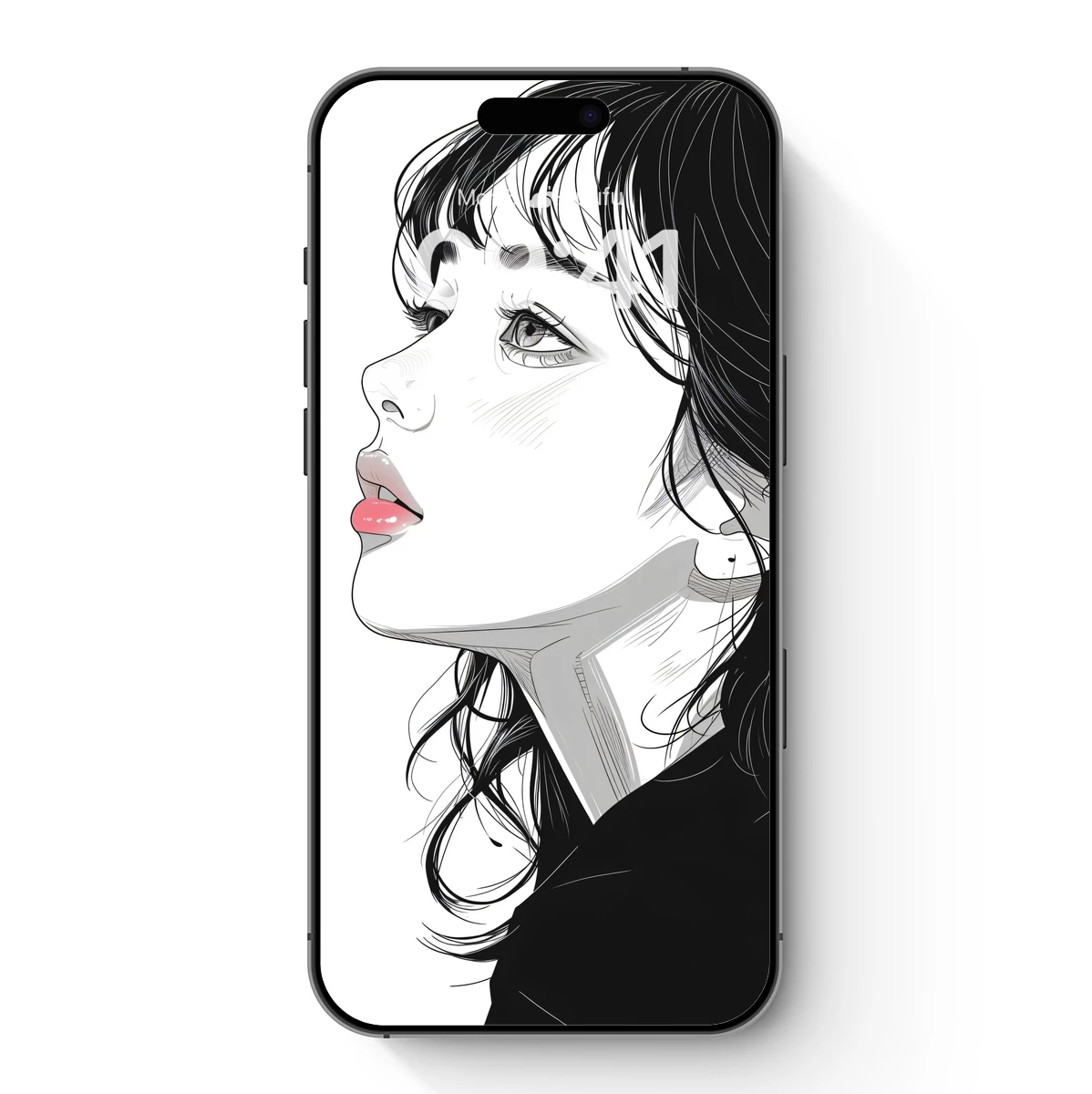 Monochrome Profile Elegance: Modern Line Art Portrait