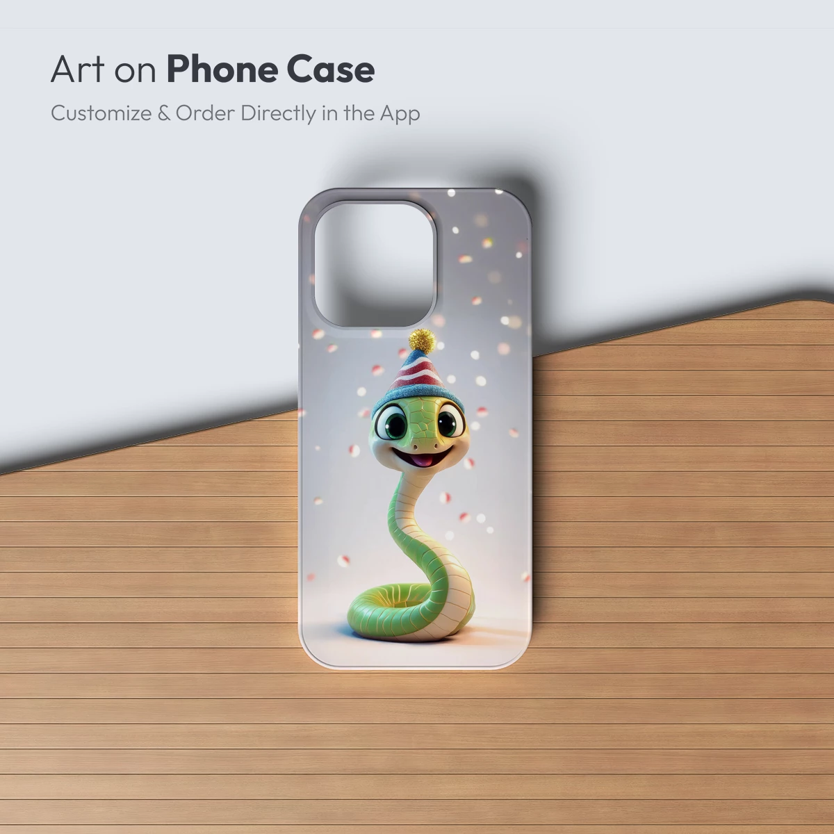 Festive Snake in Party Hat: Whimsical Cartoon Delight - Image 3