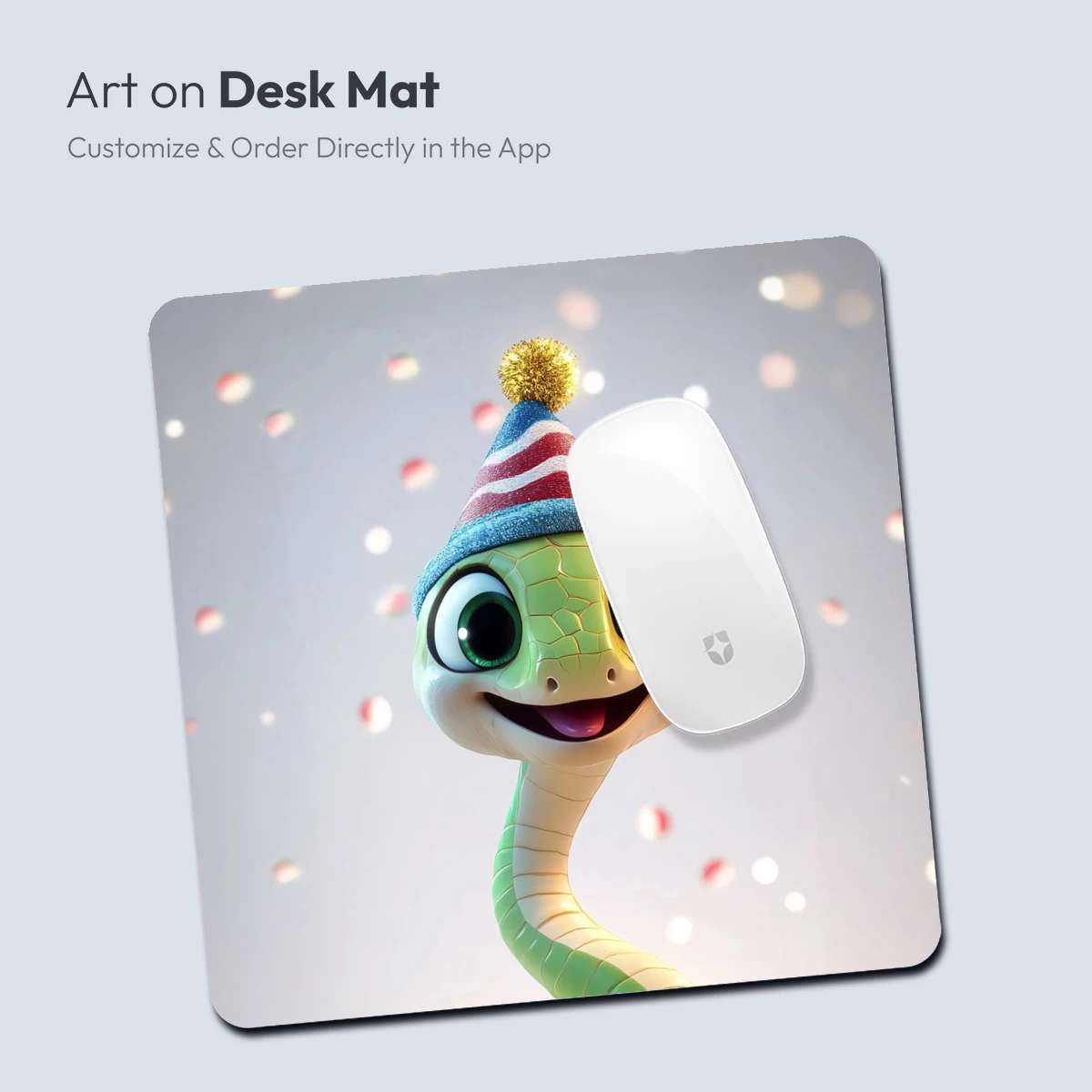 Festive Snake in Party Hat: Whimsical Cartoon Delight - Image 4