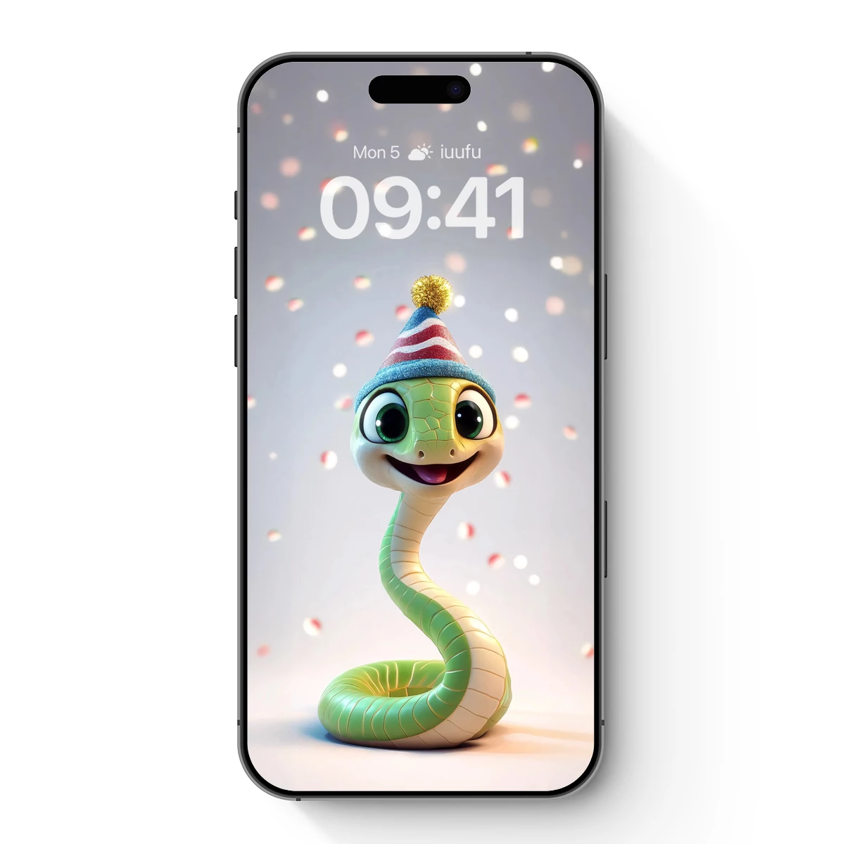 Festive Snake in Party Hat: Whimsical Cartoon Delight
