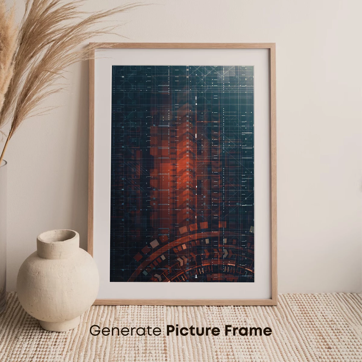 Circuit Symphony: Digital Labyrinth in Amber Hues - Image 7