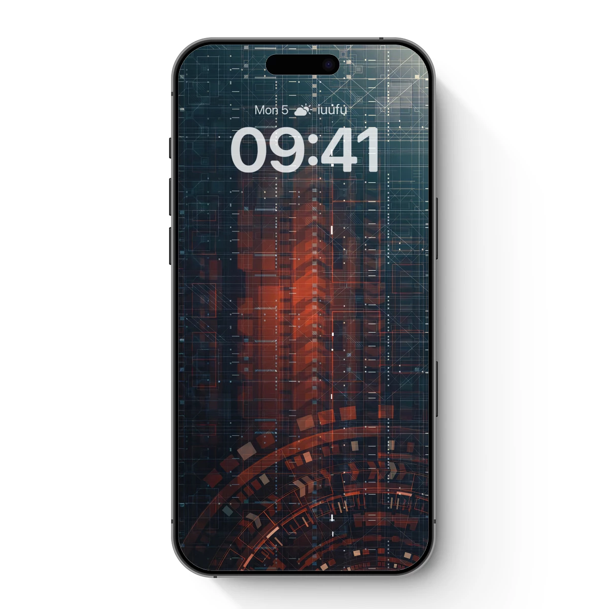 Circuit Symphony: Digital Labyrinth in Amber Hues