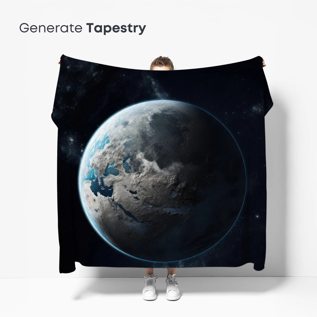 Ethereal Planet: Cosmic Serenity in Blue Hues - Image 5