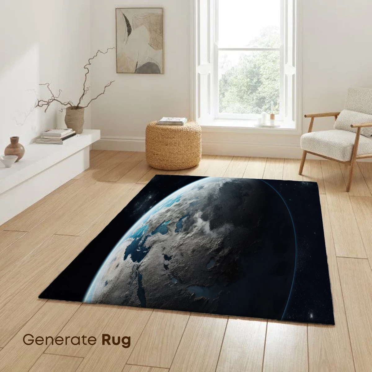 Ethereal Planet: Cosmic Serenity in Blue Hues - Image 6