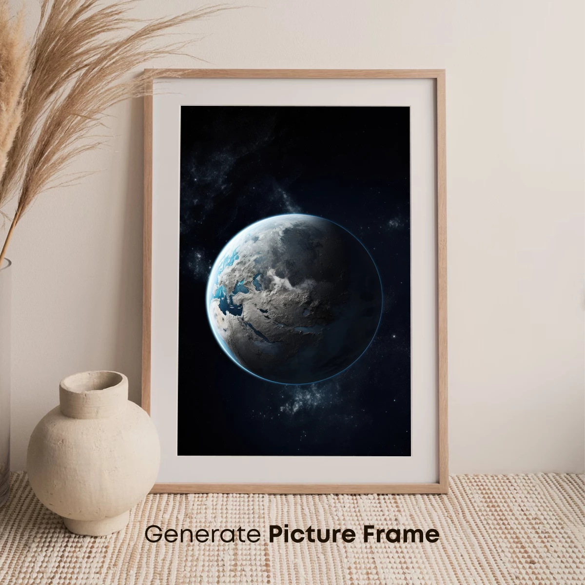 Ethereal Planet: Cosmic Serenity in Blue Hues - Image 7