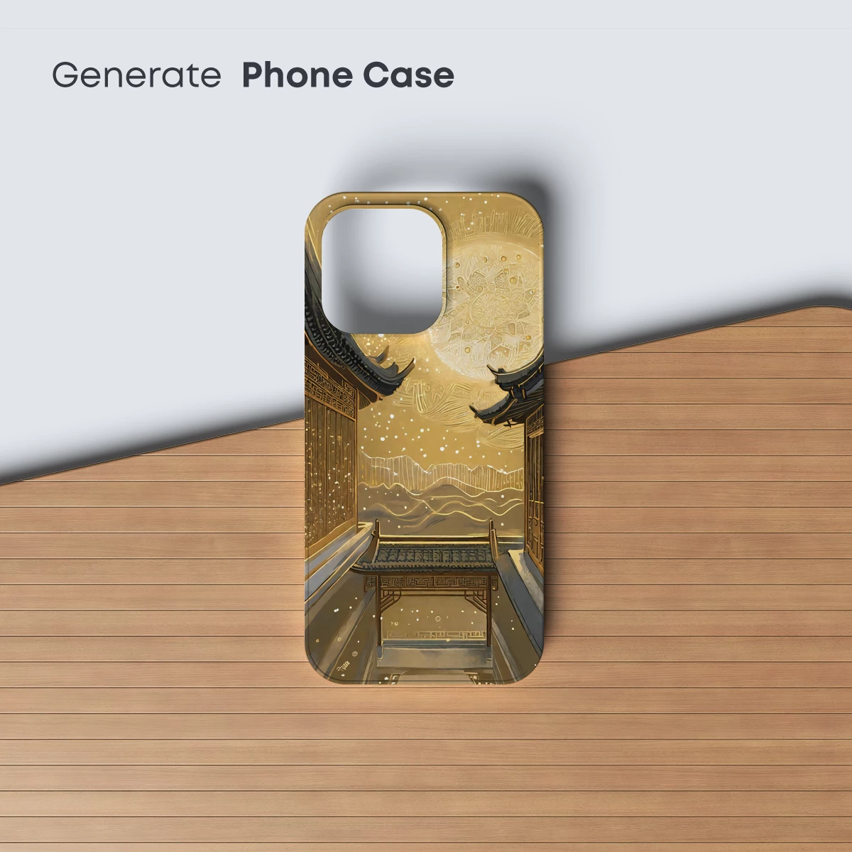 Golden Moonlit Courtyard: A Dreamy Oriental Fantasy - Image 3