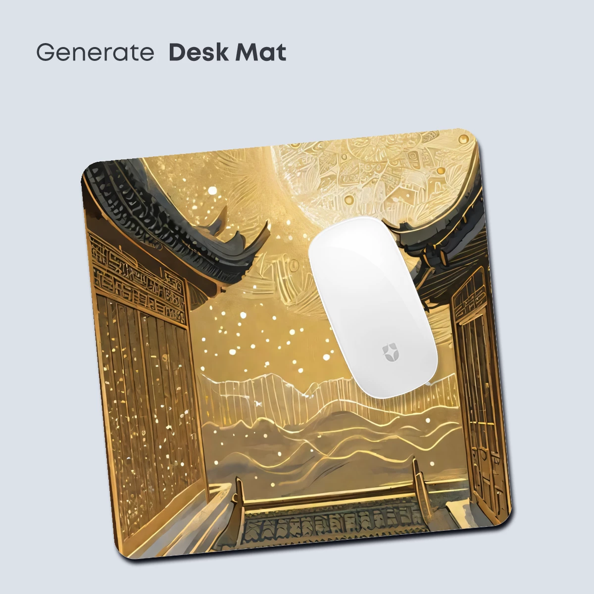 Golden Moonlit Courtyard: A Dreamy Oriental Fantasy - Image 4