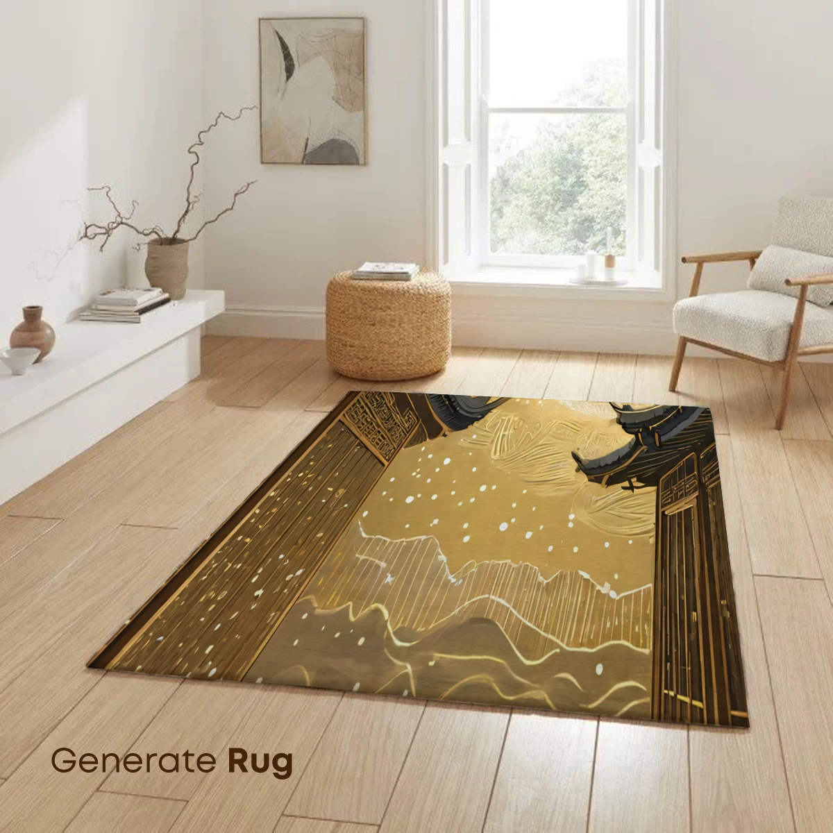 Golden Moonlit Courtyard: A Dreamy Oriental Fantasy - Image 6