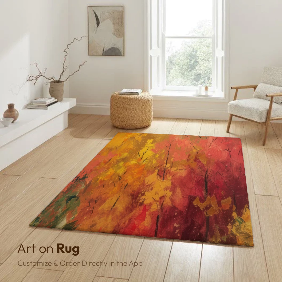 Autumn Blaze: Impressionist Forest Foliage - Image 6