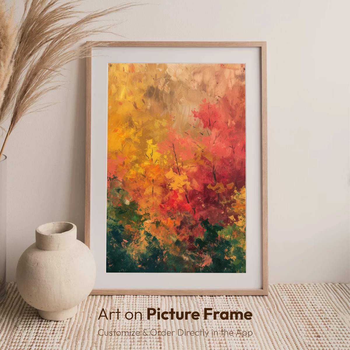 Autumn Blaze: Impressionist Forest Foliage - Image 7