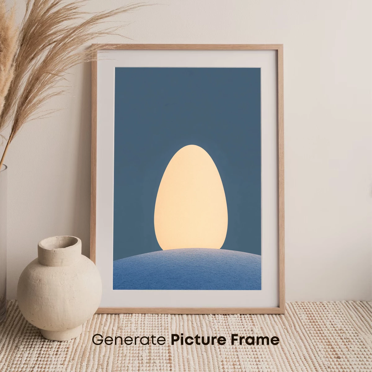 Ethereal Egg on Horizon: Minimalist Zen Art - Image 7