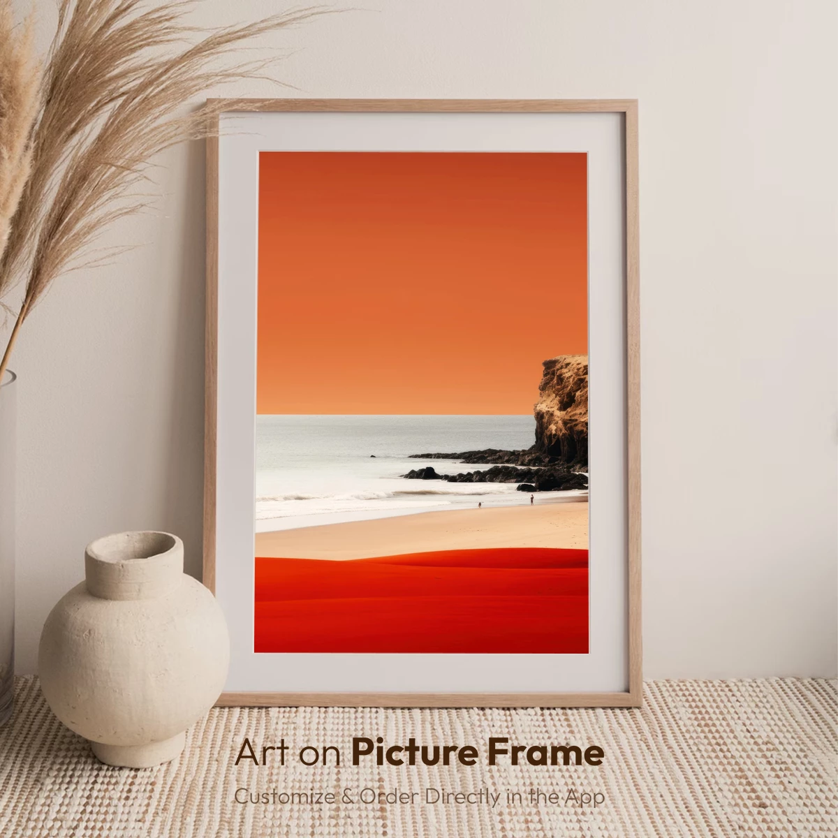 Crimson Shoreline: Surreal Beachscape - Image 7