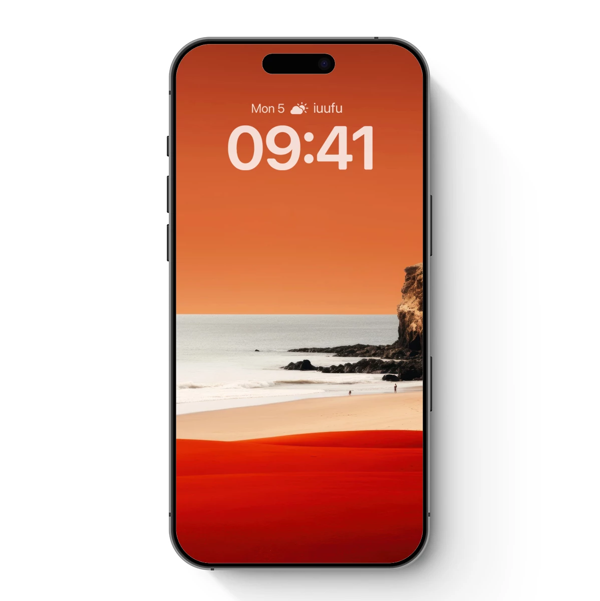 Crimson Shoreline: Surreal Beachscape Crimson Shoreline: Surreal Beachscape