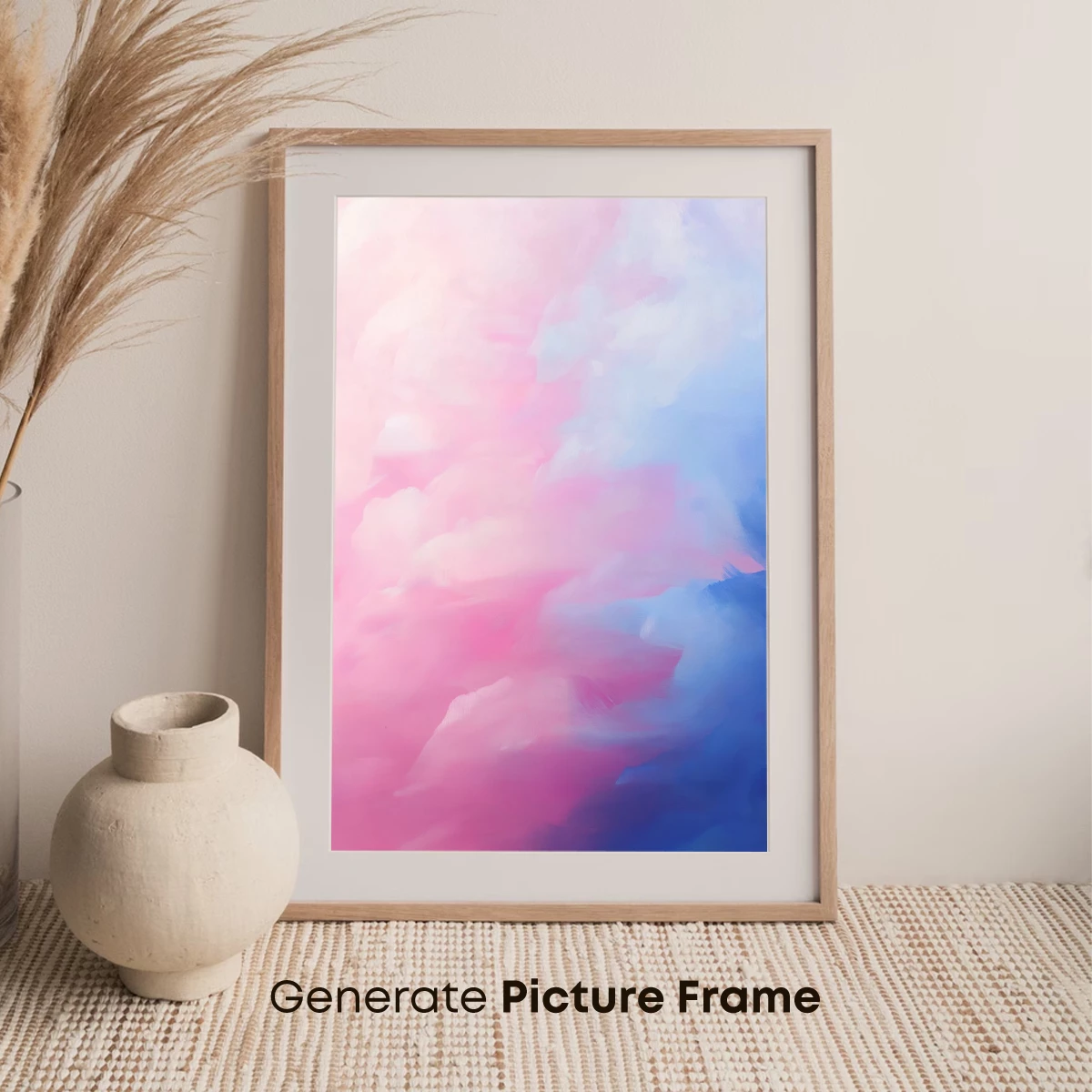 Abstract Cloudscape: Pink and Blue Harmony - Image 7