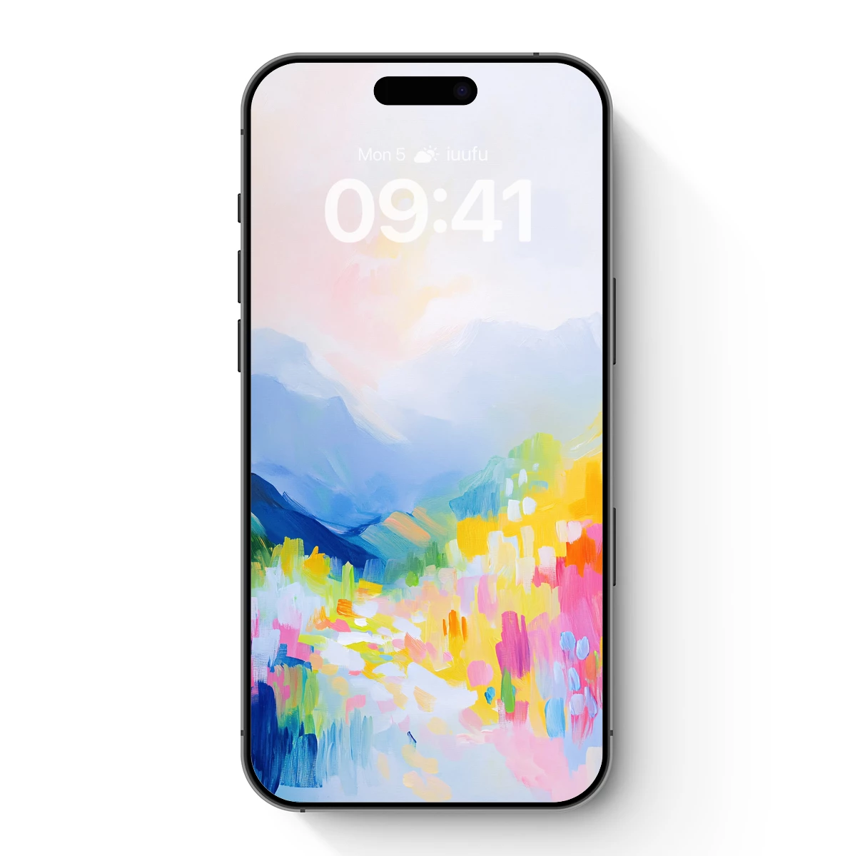 Abstract Mountain Symphony in Pastel Hues