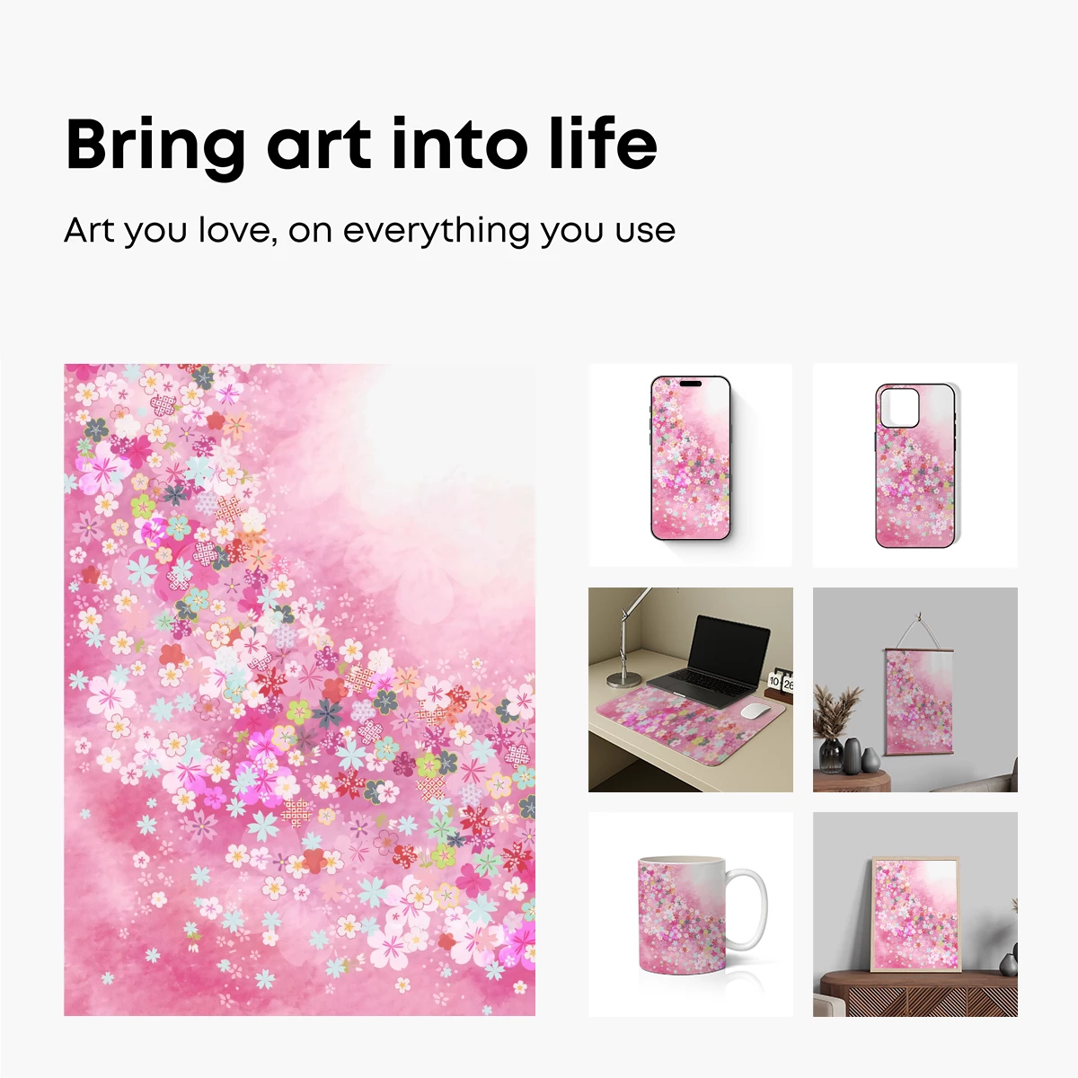 Blossom Symphony: A Watercolor Floral Dance - Image 2