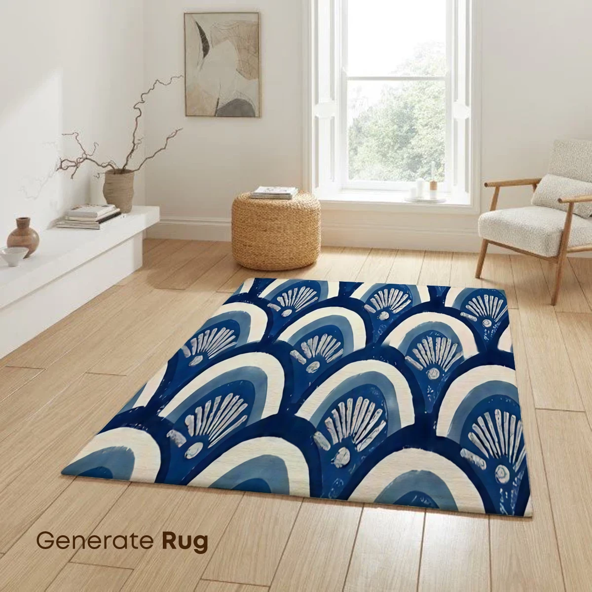 Blue Scallop Tiles: A Modern Oceanic Mosaic - Image 6