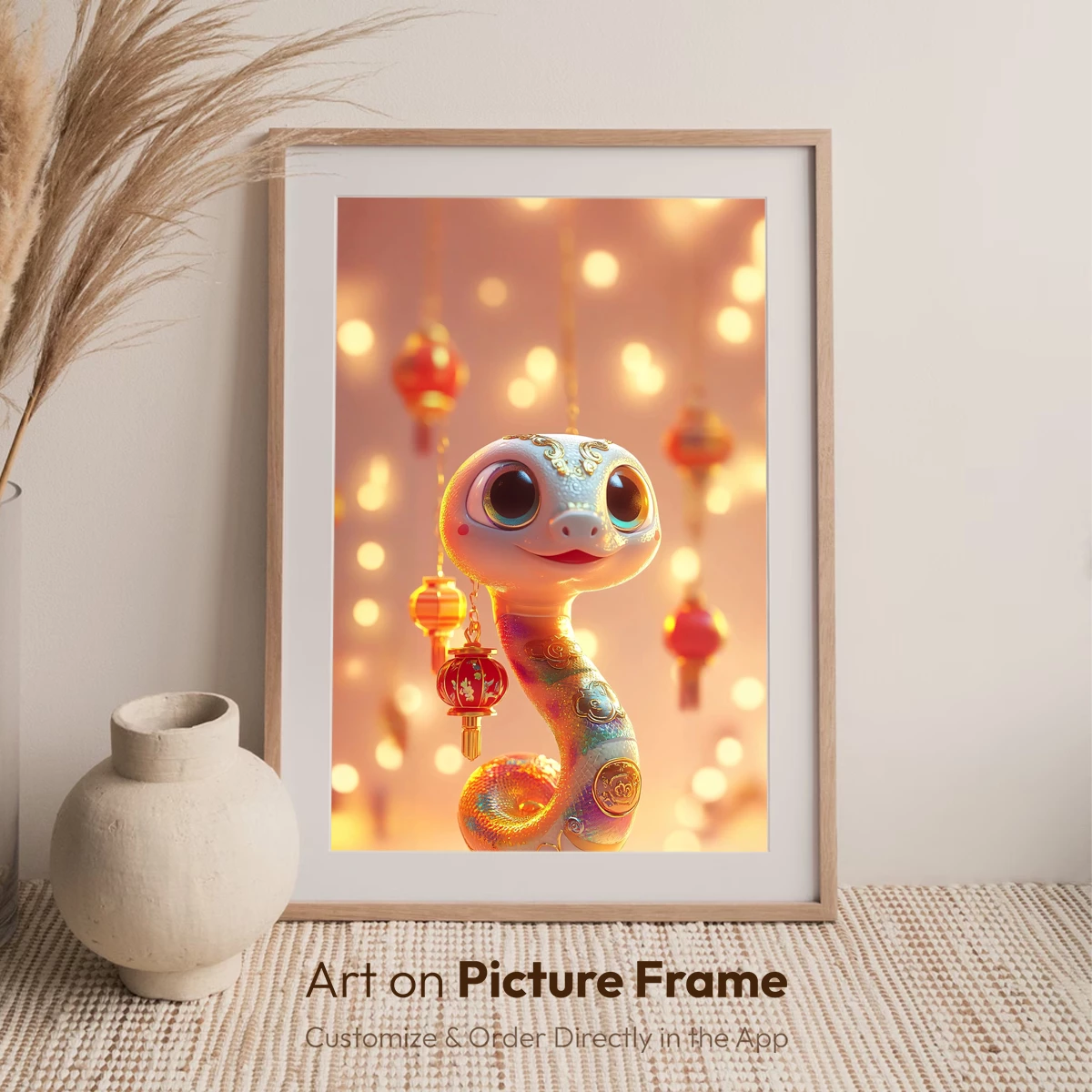 Charming Serpent Lanterns: Festive Fantasy Art - Image 7