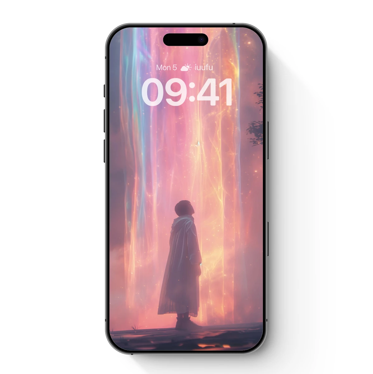 Ethereal Veil: A Solitary Figure Amidst Cosmic Light