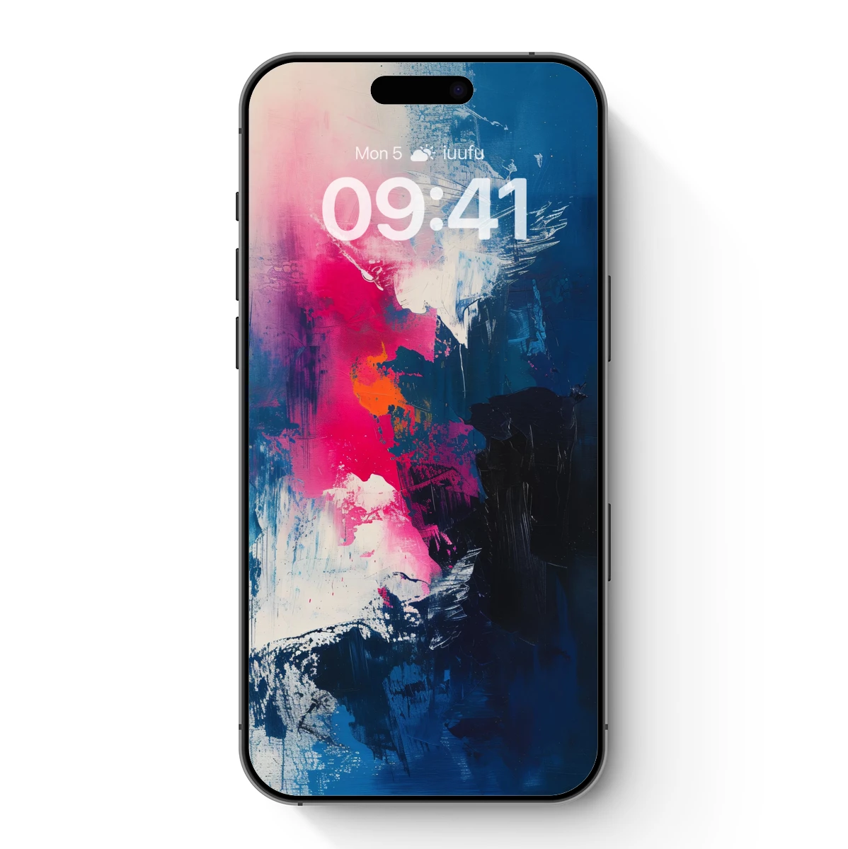 Abstract Fusion: Pink and Blue Brushstrokes