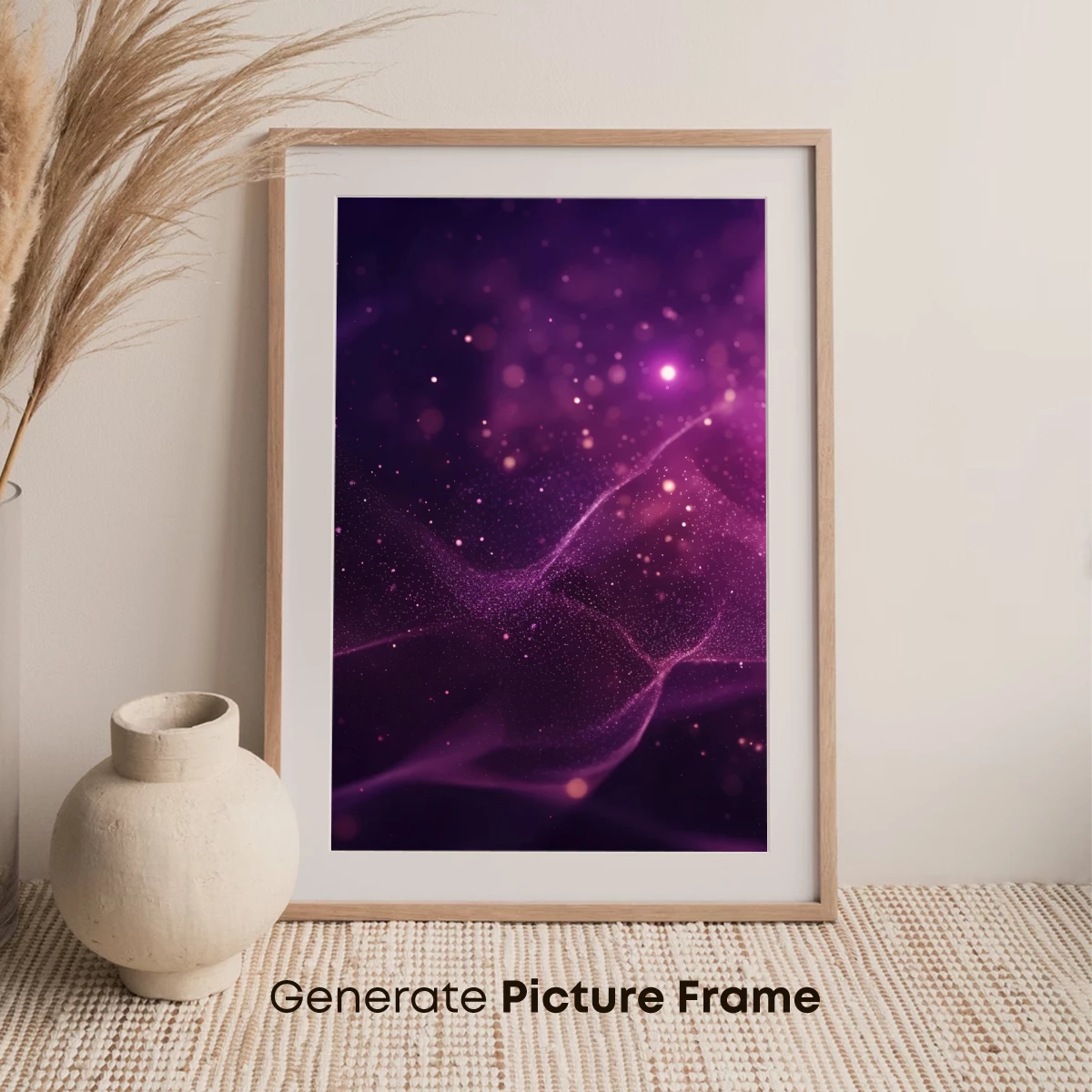 Ethereal Cosmic Veil: Stardust Waves in Violet - Image 7