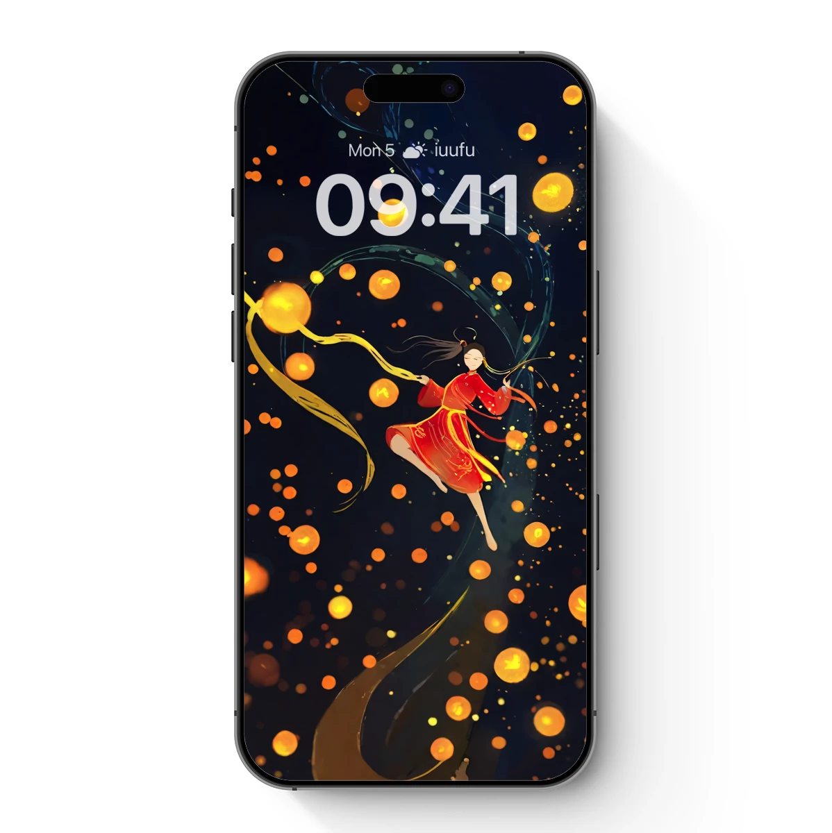 Ethereal Dancer Amidst Glowing Lanterns