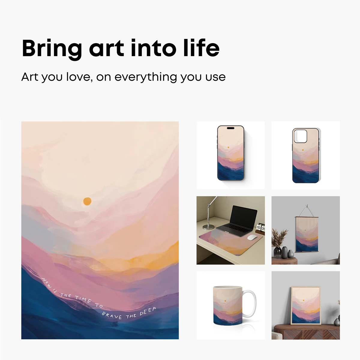 Brave the Deep: Abstract Sunset Over Serene Waters - Image 2