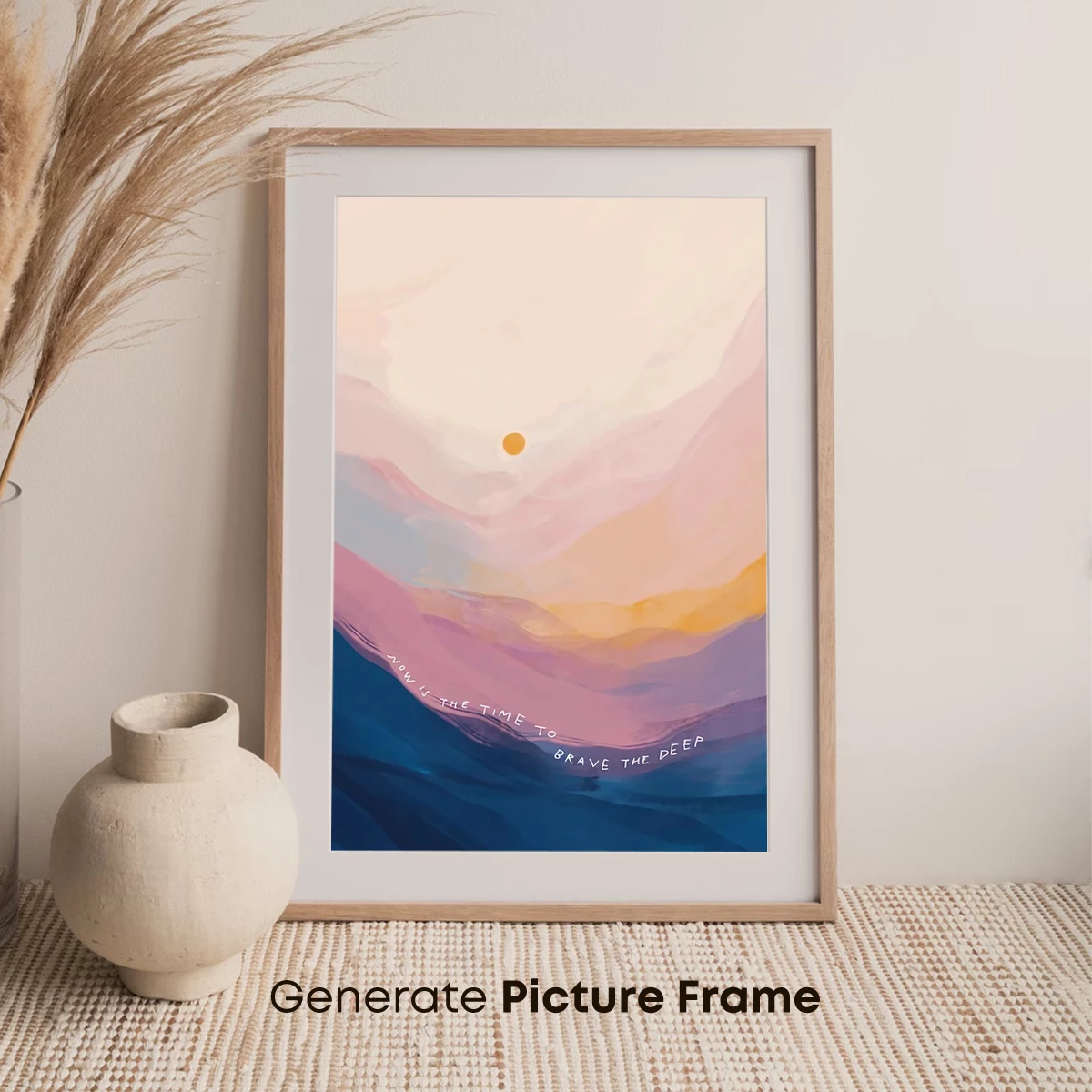 Brave the Deep: Abstract Sunset Over Serene Waters - Image 7