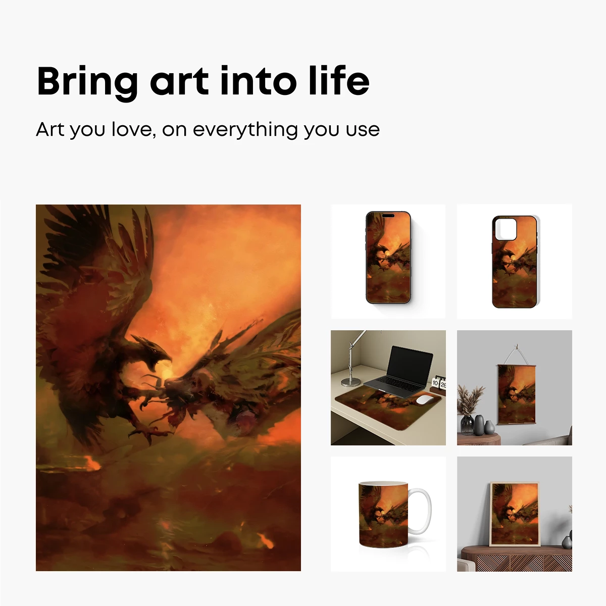 Eternal Phoenix Clash: Fiery Wings in Combat - Image 2