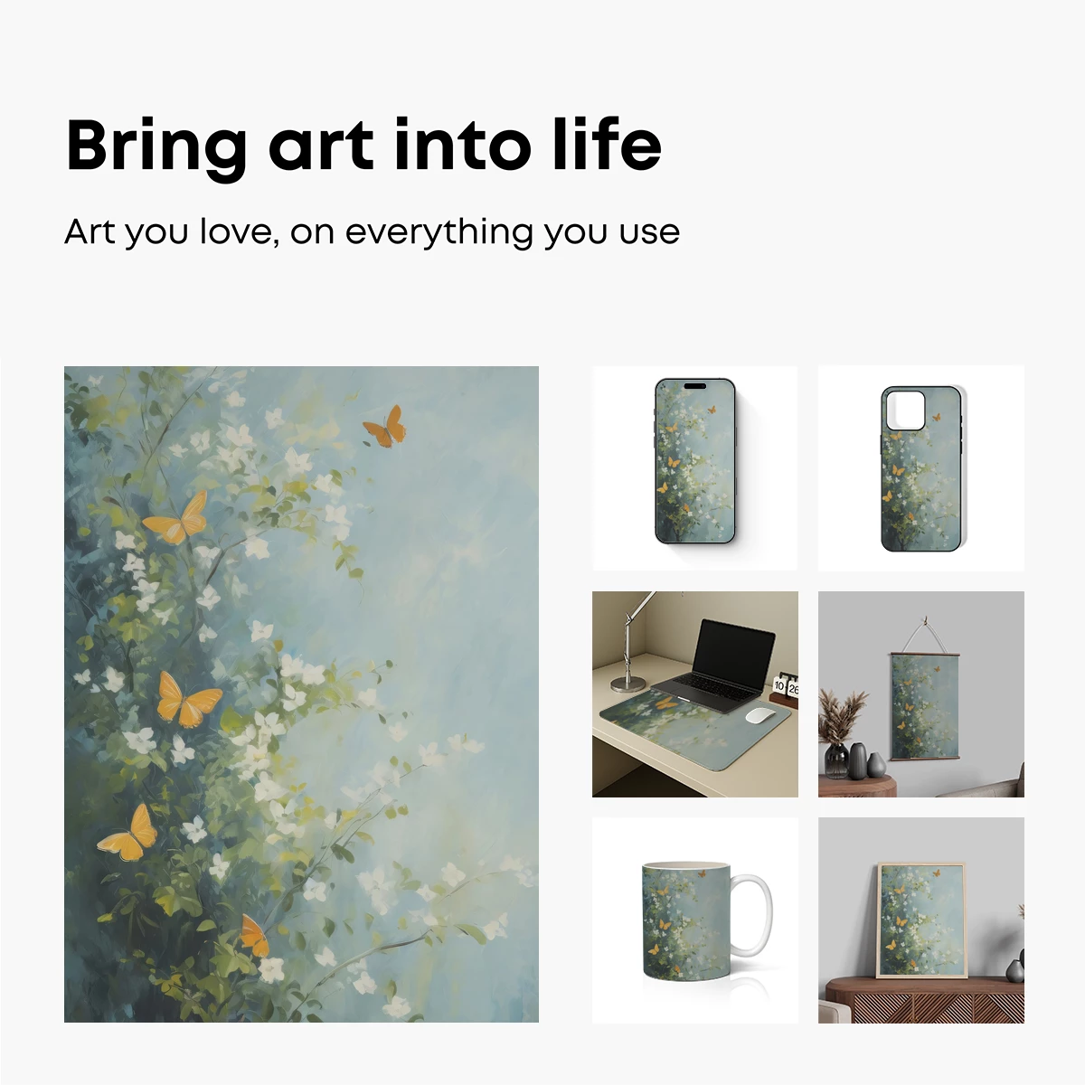 Butterfly Whisper: Ethereal Blossoms in Pastel Hues - Image 2