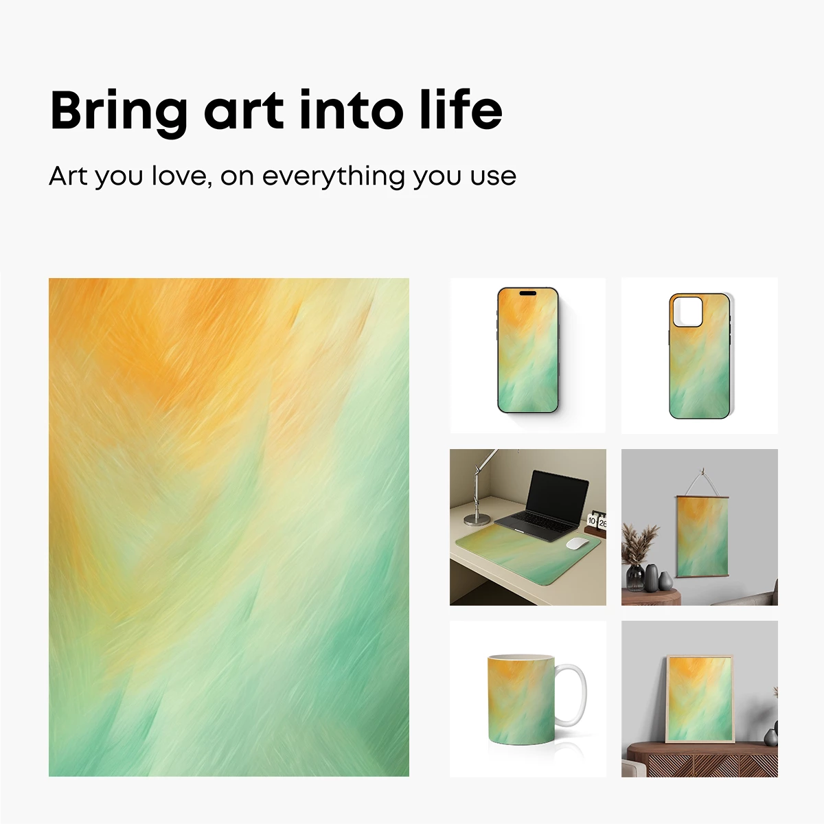 Feathered Dawn: Abstract Brushstrokes in Warm Hues - Image 2