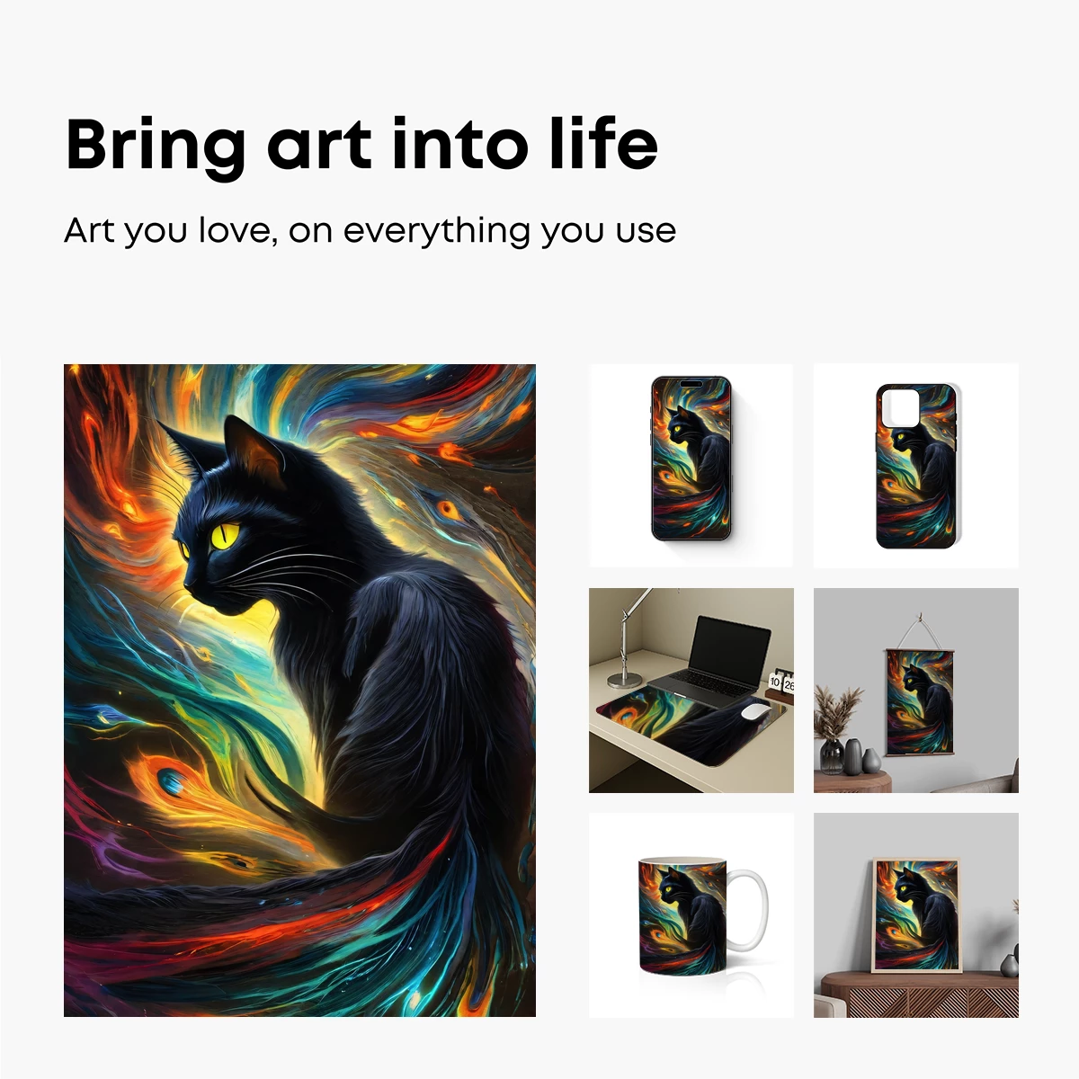 Ethereal Feline in Cosmic Vortex - Image 2