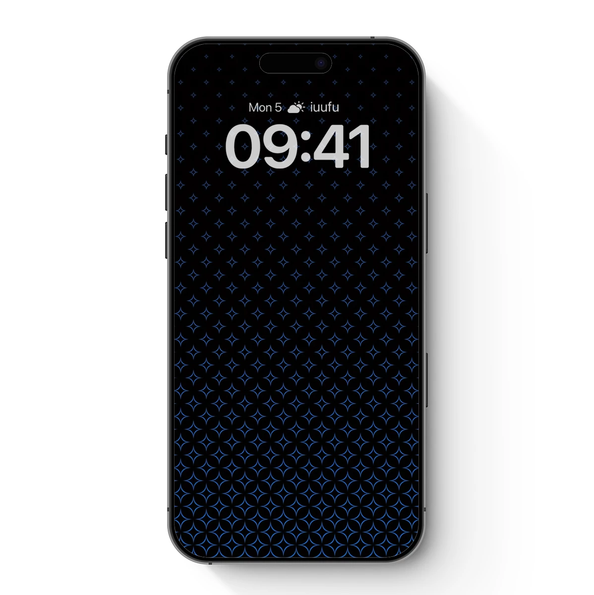 Geometric Night Sky: Blue Stars on Black