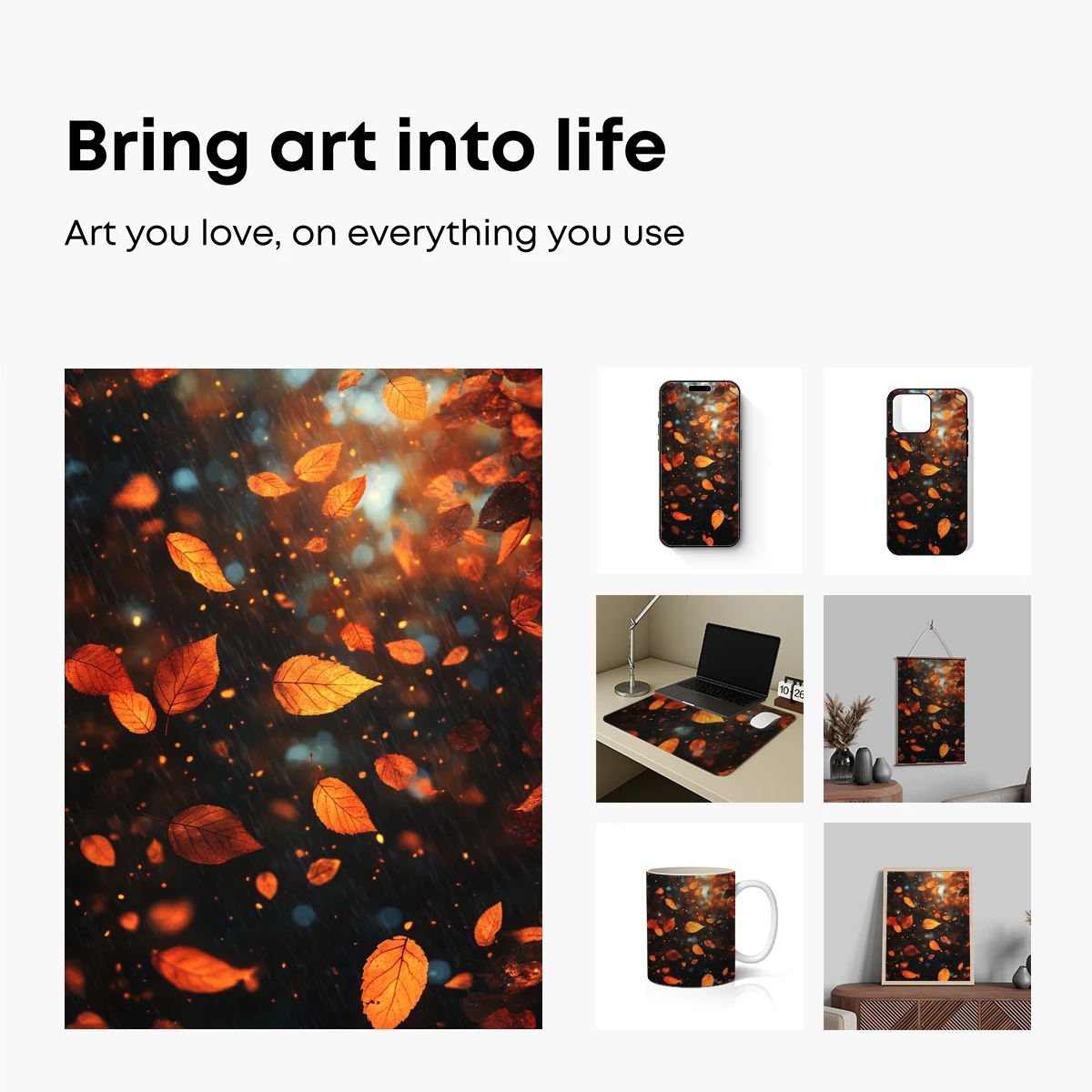 Autumn Rain Symphony: Golden Leaves Dance - Image 2