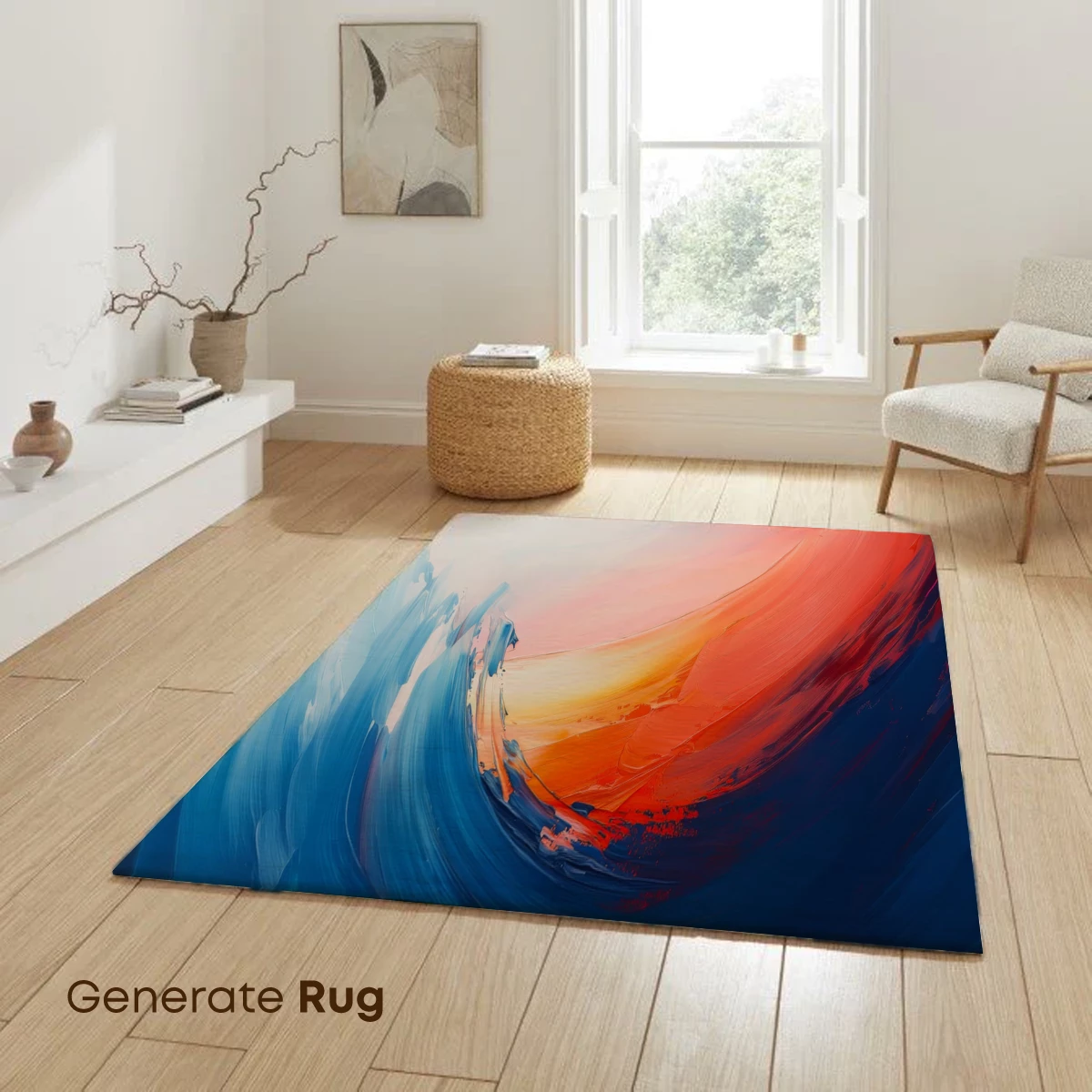 Abstract Ocean Wave: Fusion of Blue and Coral Swirls - Image 6