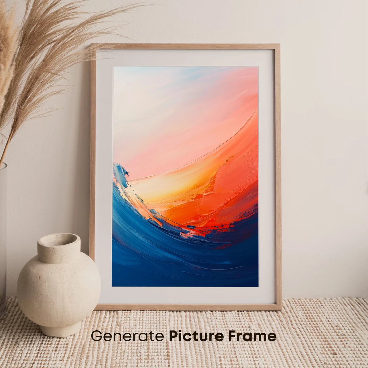Abstract Ocean Wave: Fusion of Blue and Coral Swirls - Image 7